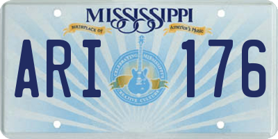 MS license plate ARI176