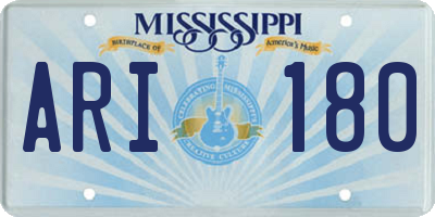 MS license plate ARI180