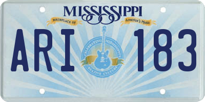 MS license plate ARI183