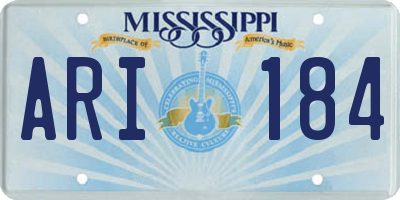 MS license plate ARI184