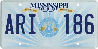 MS license plate ARI186
