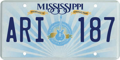 MS license plate ARI187
