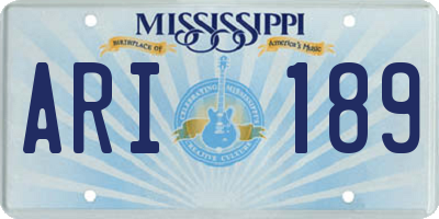 MS license plate ARI189