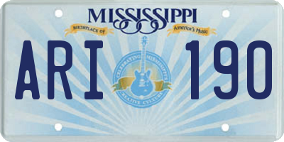 MS license plate ARI190