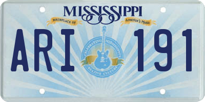 MS license plate ARI191