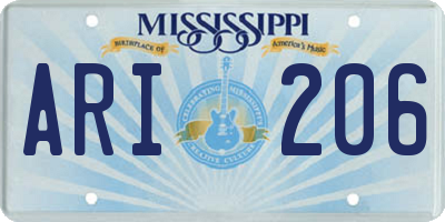 MS license plate ARI206