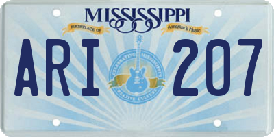 MS license plate ARI207