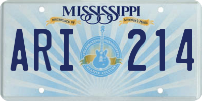 MS license plate ARI214