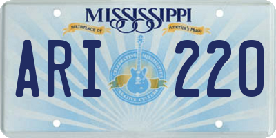 MS license plate ARI220
