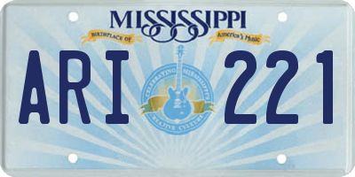 MS license plate ARI221