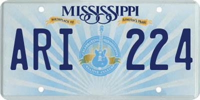 MS license plate ARI224