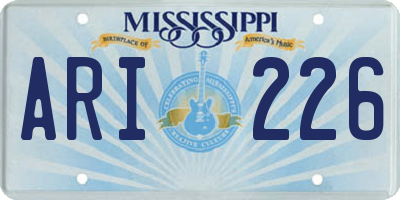 MS license plate ARI226