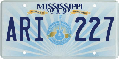 MS license plate ARI227