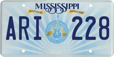 MS license plate ARI228