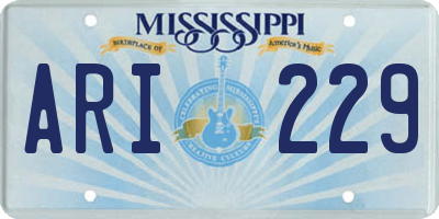MS license plate ARI229