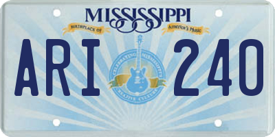 MS license plate ARI240