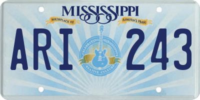 MS license plate ARI243