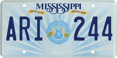 MS license plate ARI244