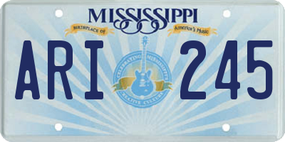 MS license plate ARI245