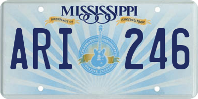 MS license plate ARI246