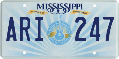 MS license plate ARI247