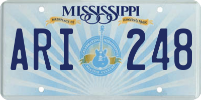 MS license plate ARI248