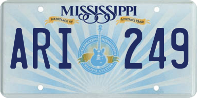 MS license plate ARI249