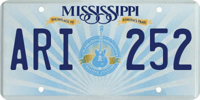 MS license plate ARI252