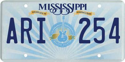 MS license plate ARI254