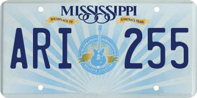 MS license plate ARI255