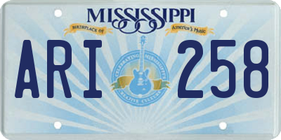 MS license plate ARI258