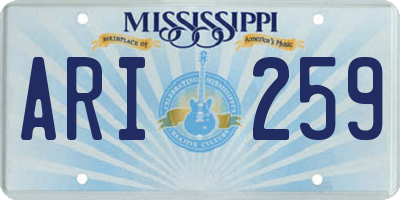 MS license plate ARI259