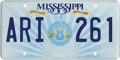 MS license plate ARI261