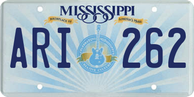 MS license plate ARI262