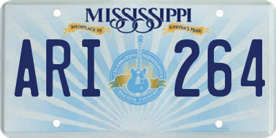 MS license plate ARI264