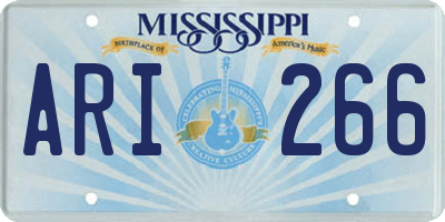 MS license plate ARI266