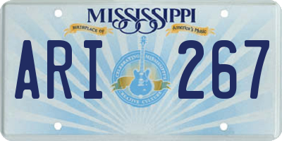 MS license plate ARI267