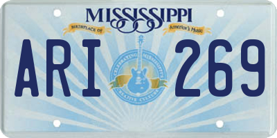 MS license plate ARI269