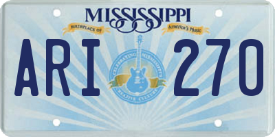 MS license plate ARI270