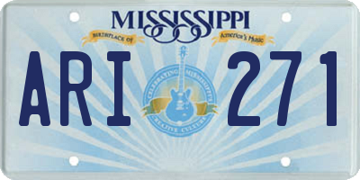 MS license plate ARI271