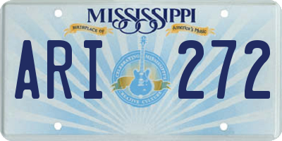 MS license plate ARI272