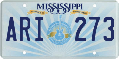 MS license plate ARI273