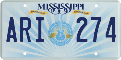 MS license plate ARI274