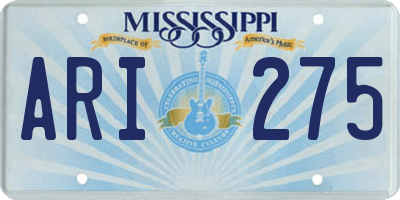 MS license plate ARI275
