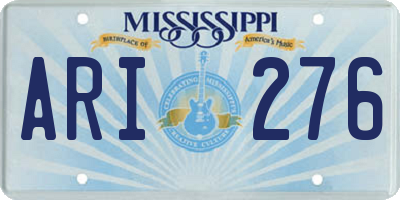 MS license plate ARI276