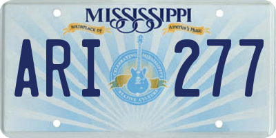 MS license plate ARI277
