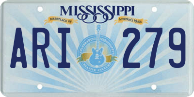 MS license plate ARI279