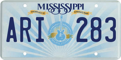 MS license plate ARI283
