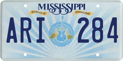 MS license plate ARI284