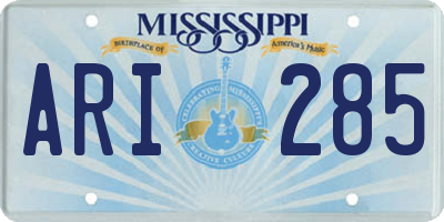 MS license plate ARI285